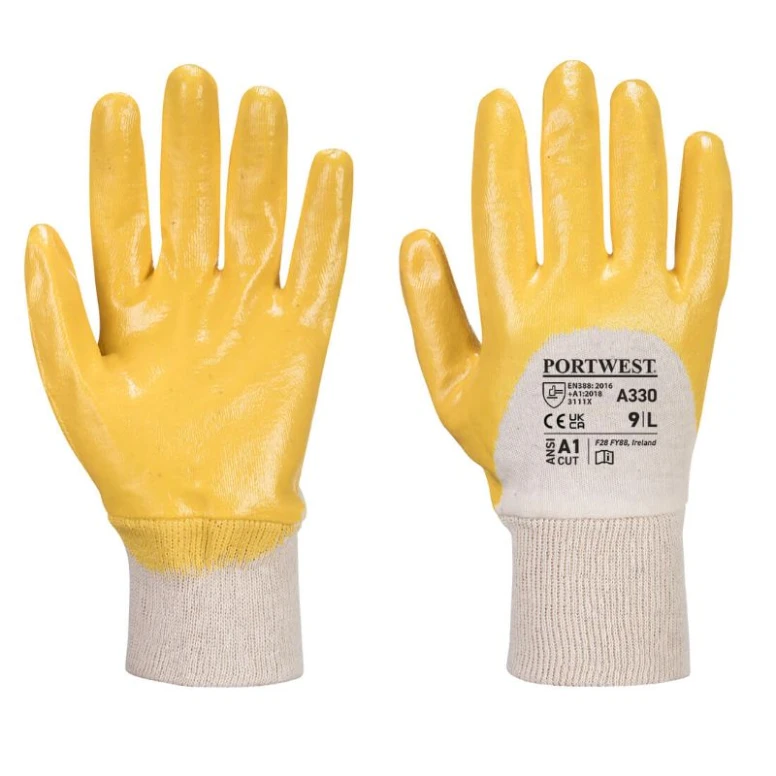 12 Pares - Guantes de trabajo de nitrilo Con muñeca de malla - A330 Portwest