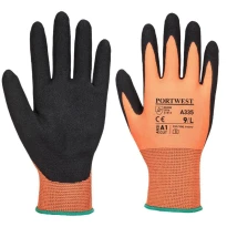 12 Pares - Guantes de trabajo Dermi-Grip NPR15 de Nitrilo Sandy - A335 Portwest