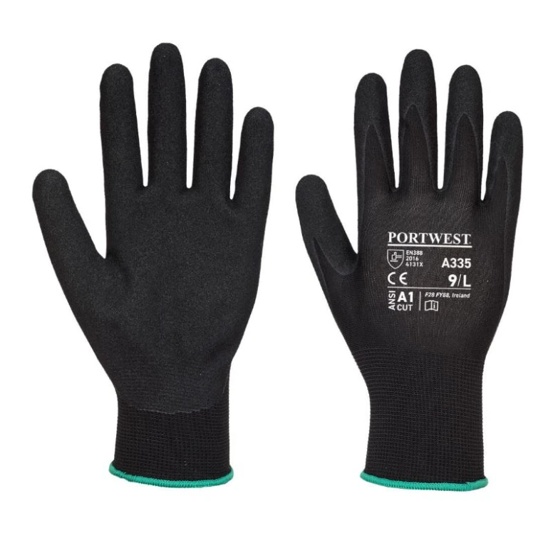 12 Pares - Guantes de trabajo Dermi-Grip NPR15 de Nitrilo Sandy - A335 Portwest