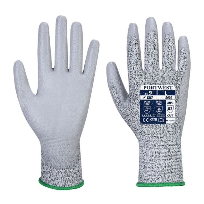 24 Pares - Guantes de trabajo anticorte LR con palma de PU - VA620 Portwest
