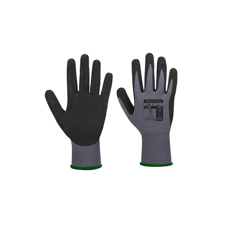 12 Pares - Guantes de trabajo impermeables y antideslizantes recubiertos de nitrilo arenado - AP62 Portwest