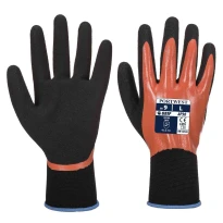 12 Pares - Guantes de trabajo impermeables y antideslizantes - Doble recubrimiento de nitrilo - AP30 Portwest