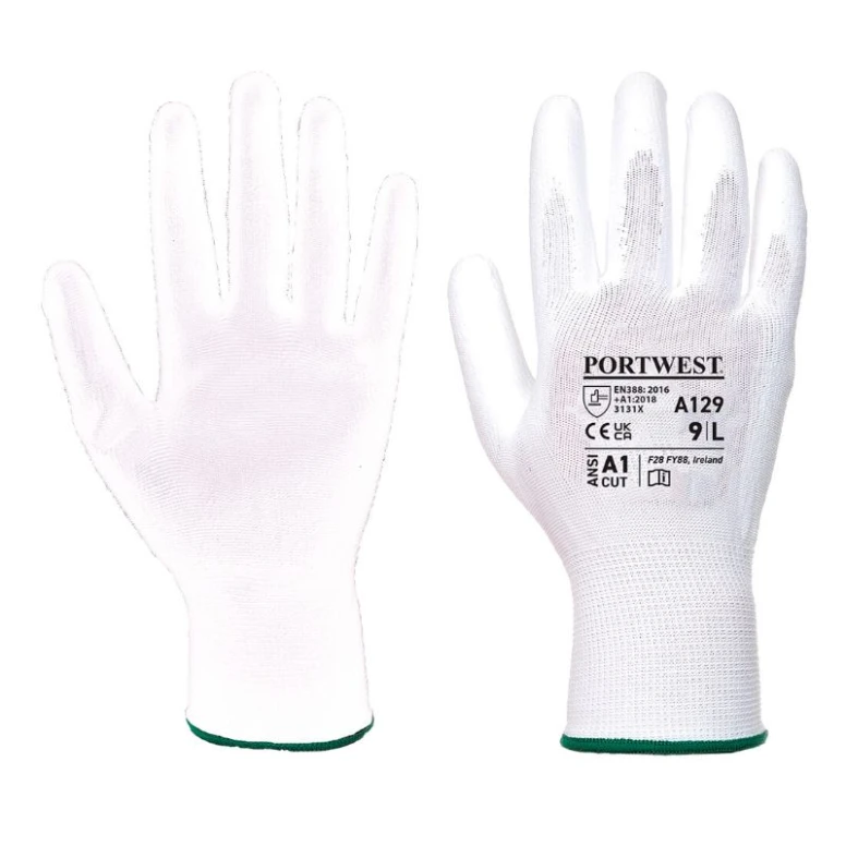 480 Piezas - Guantes de trabajo con palma recubierta de poliuretano - A129 Portwest