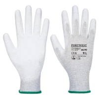 24 Pares - Guantes de trabajo antistáticos con palma de PU - VA199 Portwest