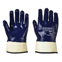 12 Pares - Guantes de trabajo NBR completamente recubiertos con manguito - A302 Portwest
