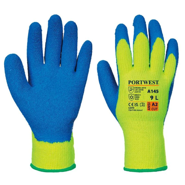 12 Pares - Guantes de trabajo Grip antifrío - A145 Portwest