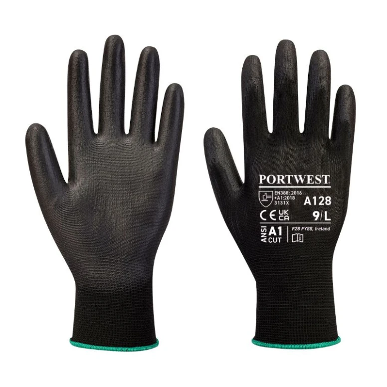 12 Pares - Guantes de trabajo con palma en PU sin Látex - A128 Portwest