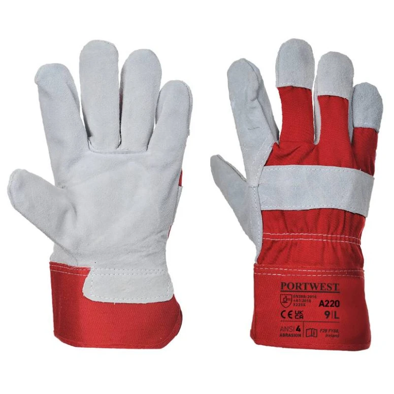 12 Pares - Guantes de trabajo Premium Chrome Rigger - A220 Portwest