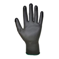 Guantes de trabajo recubiertos de poliuretano con soporte de nylon - negro 2