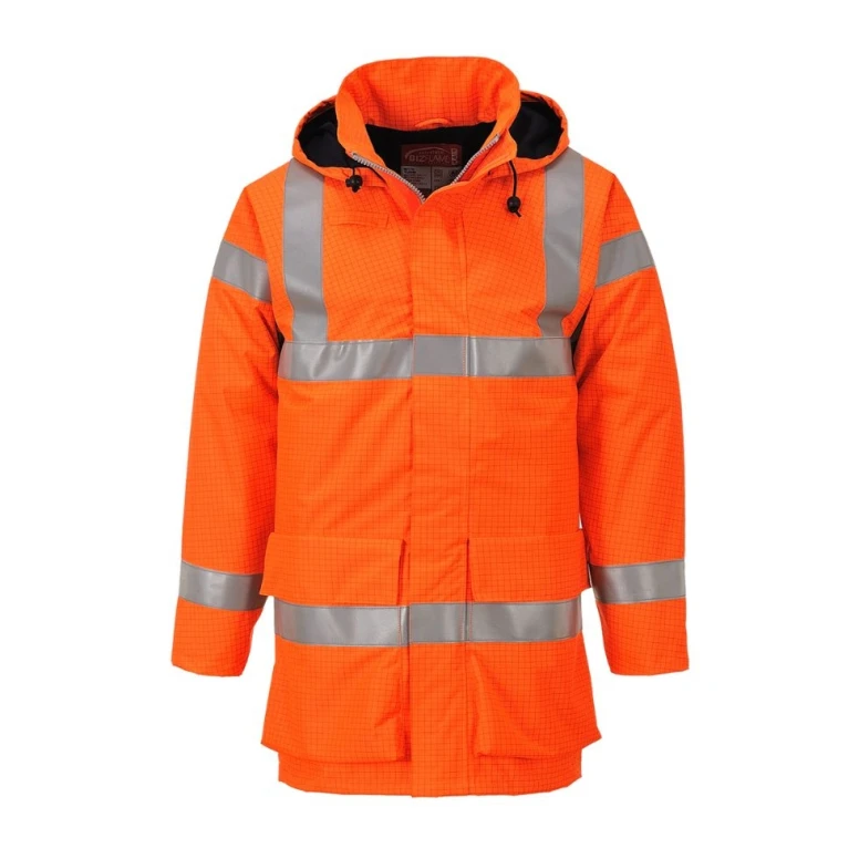 Chaqueta de trabajo Bizflame Rain Ignífuga Antiestática Alta Visibilidad Portwest S774