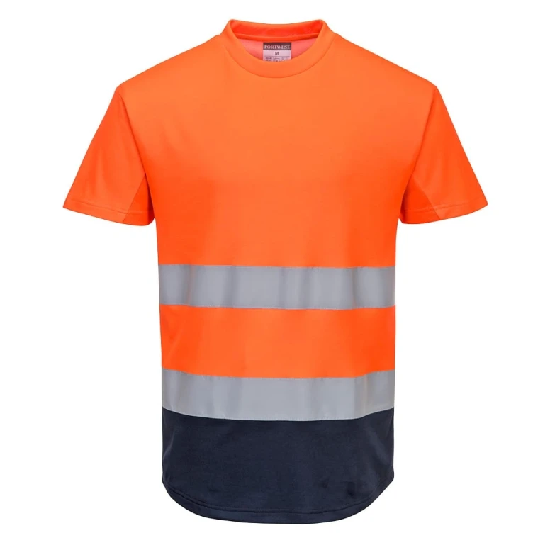 Camiseta de trabajo Bicolor Mesh Algodón Alta Visibilidad Portwest C395