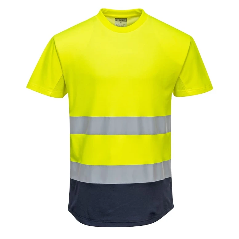 Camiseta de trabajo Bicolor Mesh Algodón Alta Visibilidad Portwest C395
