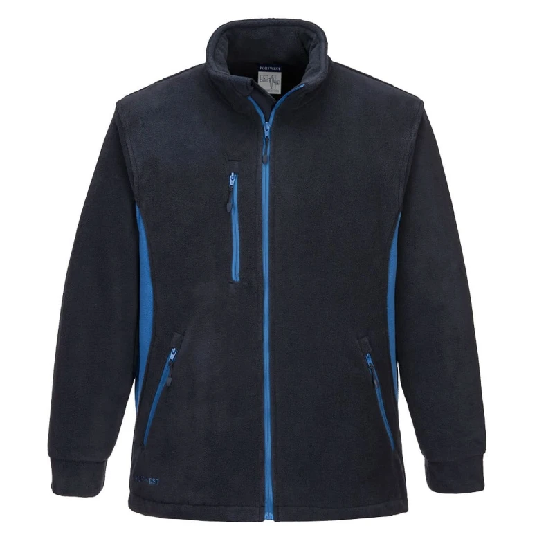 Liquidación total - Sudadera de trabajo Portwest Forro polar Bicolor Texo TX40 Talla S color azul marino