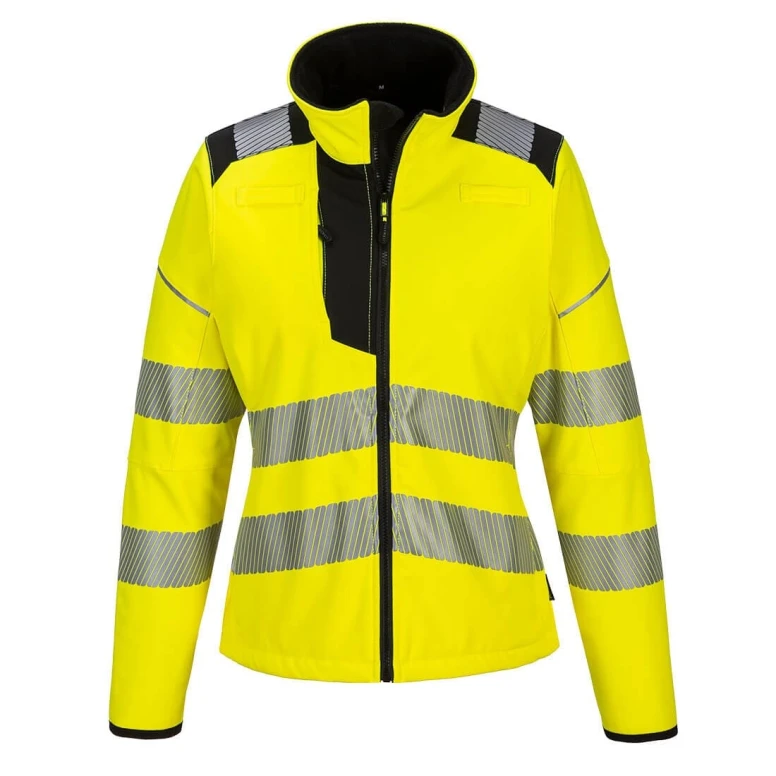 Chaqueta de trabajo Softshell elástica Alta Visibilidad Portwest Mujer PW381