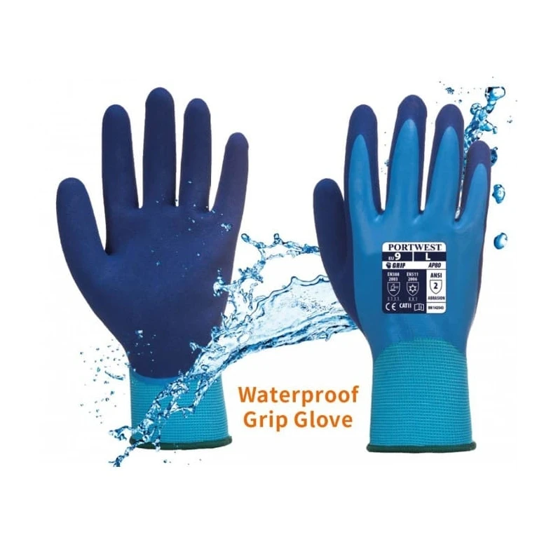 Guantes de trabajo impermeables y antideslizantes en poliéster recubiertos de espuma de látex - AP80 Portwest