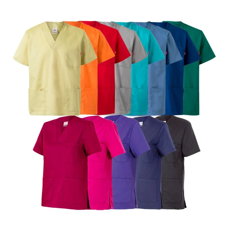 Blusa sanitaria de manga corta de trabajo Multibolsillos Velilla 589