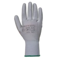 Guantes de trabajo recubiertos de poliuretano con soporte de nylon - gris