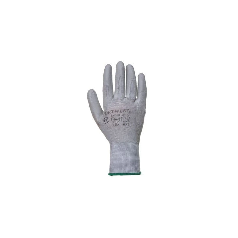 Guantes de trabajo recubiertos de poliuretano con soporte de nylon - gris