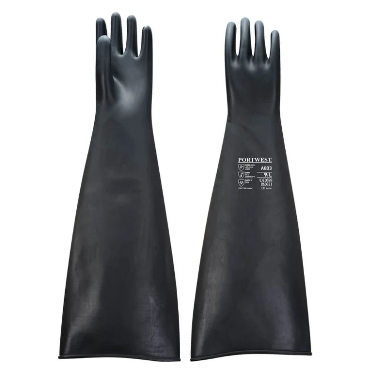 12 Pares - Guantes de trabajo de látex pesado 600mm - A803 Portwest