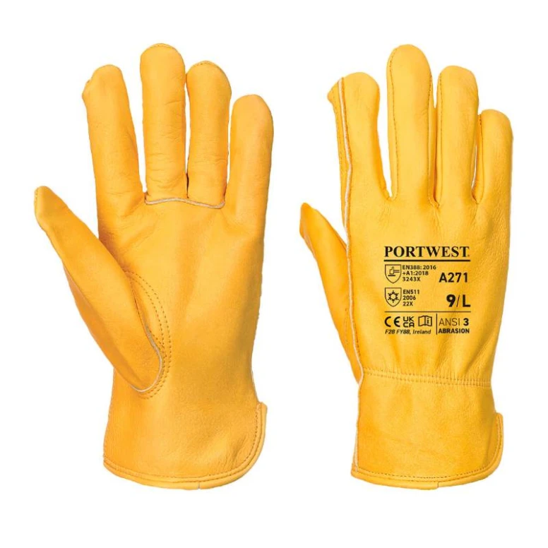 12 Pares - Guantes de trabajo Driver forrados - A271 Portwest