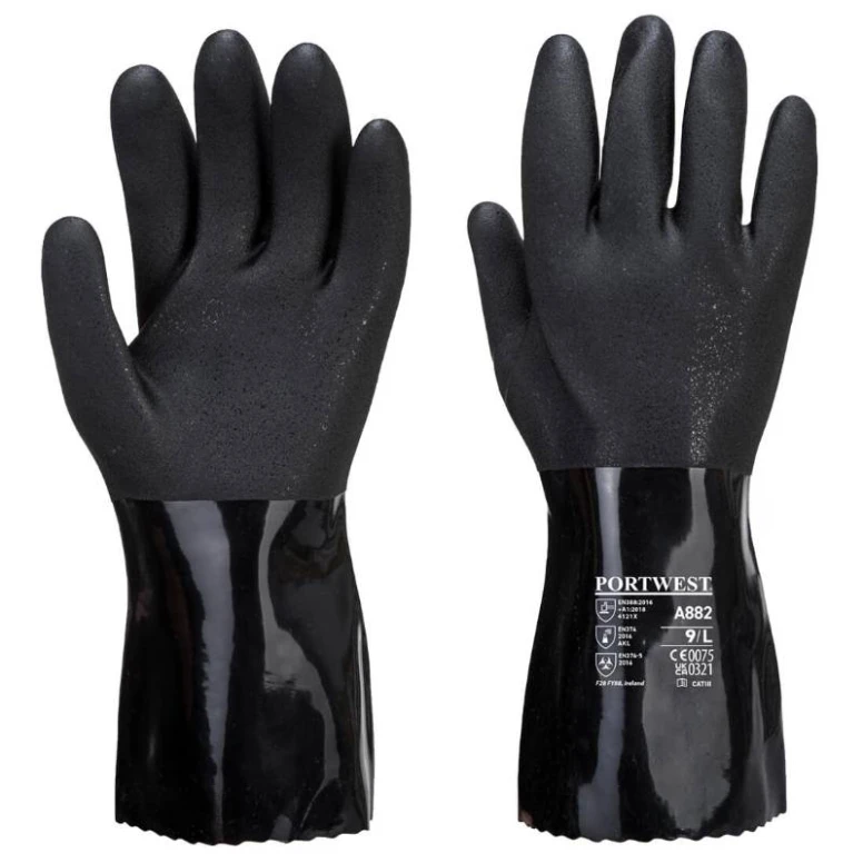 12 Pares - Guantes de trabajo de protección química ESD en PVC - A882 Portwest