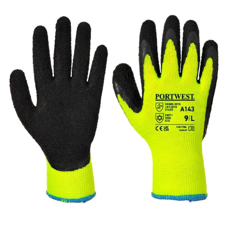 12 Pares - Guantes de trabajo Grip Soft Thermal - A143 Portwest