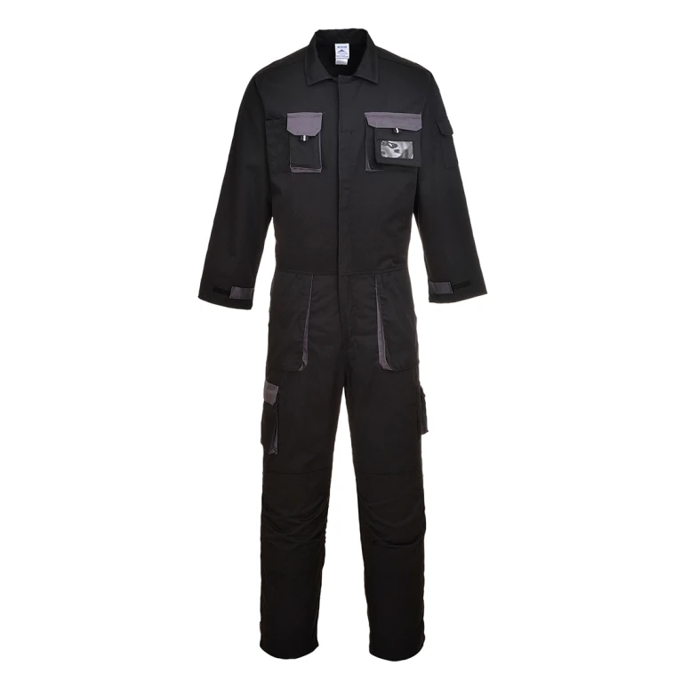 Liquidación total - Mono bicolor Texo de trabajo Multibolsillos TX15 portwest Talla 3XL Color negro