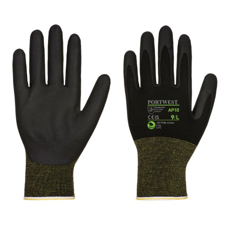 12 Pares - Guantes de trabajo NPR15 recubiertos en espuma de nitrilo - AP10 Portwest
