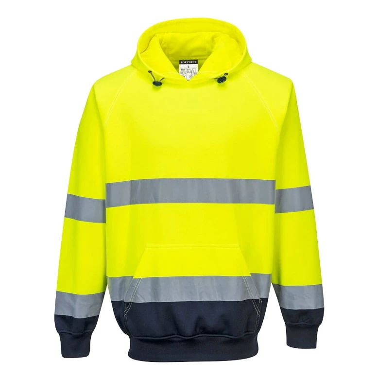 Sudadera de trabajo Bicolor con Capucha Alta Visibilidad Portwest B316