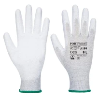 12 Pares - Guantes de trabajo con palma de PU antistáticos - A199 Portwest