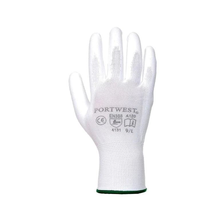 12 Pares - Guantes de trabajo recubiertos de poliuretano con soporte de nylon