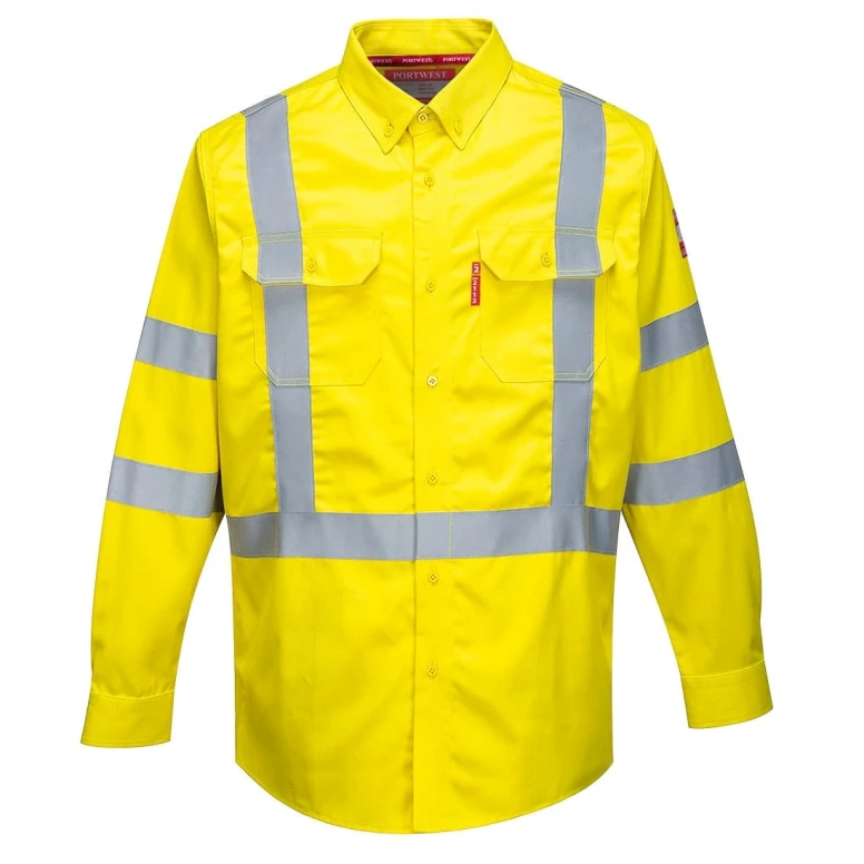 Camisa de trabajo Bizflame Antiestática Ignífuga Alta Visibilidad Portwest FR95