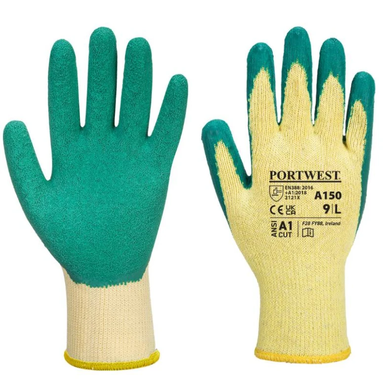 12 Pares - Guantes de trabajo Classic Grip - de Látex - A150 Portwest