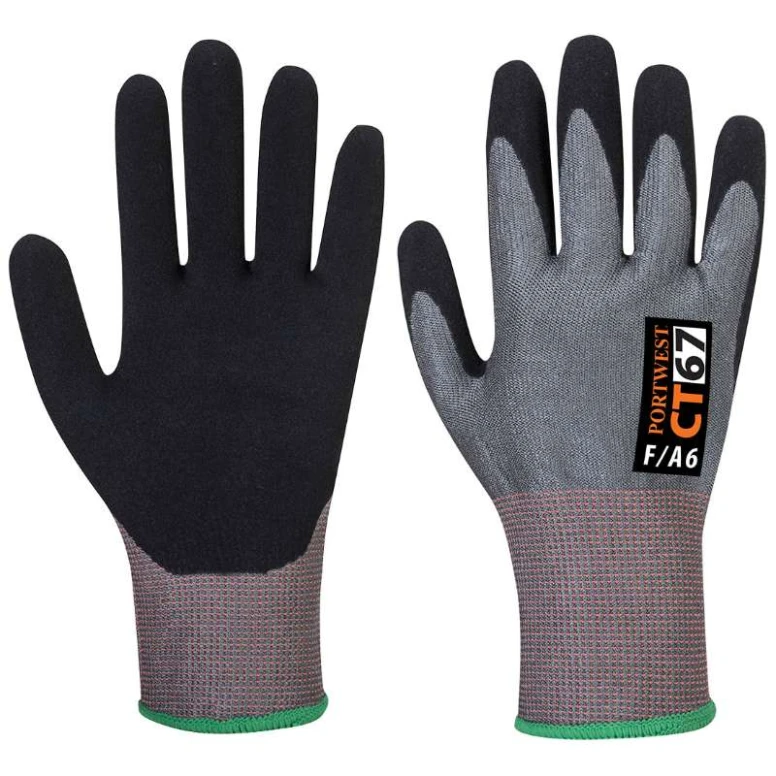 12 Pares - Guantes de trabajo de corte en espuma de nitrilo - CT67 Portwest