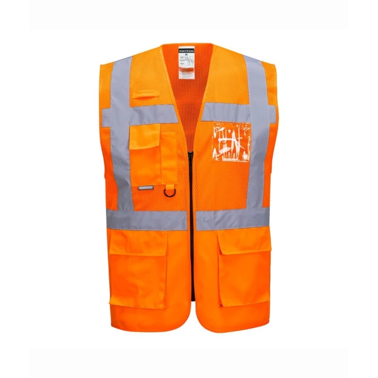 Chaleco de trabajo Executive Madrid Mesh Alta Visibilidad Portwest C496
