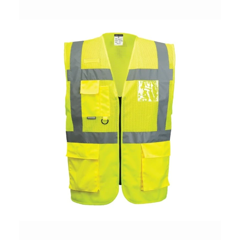 Chaleco de trabajo Executive Madrid Mesh Alta Visibilidad Portwest C496