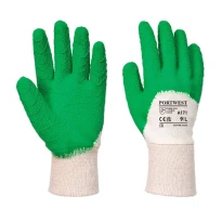 12 Pares - Guantes de trabajo de látex rugoso con dorso ventilado - A171 Portwest