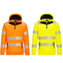 Sudadera de trabajo DX4 Alta Visibilidad con Capucha Cremallera media Portwest DX482
