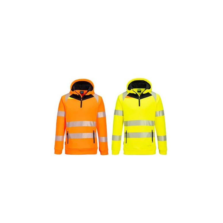 Sudadera de trabajo DX4 Alta Visibilidad con Capucha Cremallera media Portwest DX482