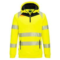 Sudadera de trabajo DX4 Alta Visibilidad con Capucha Cremallera media Portwest DX482