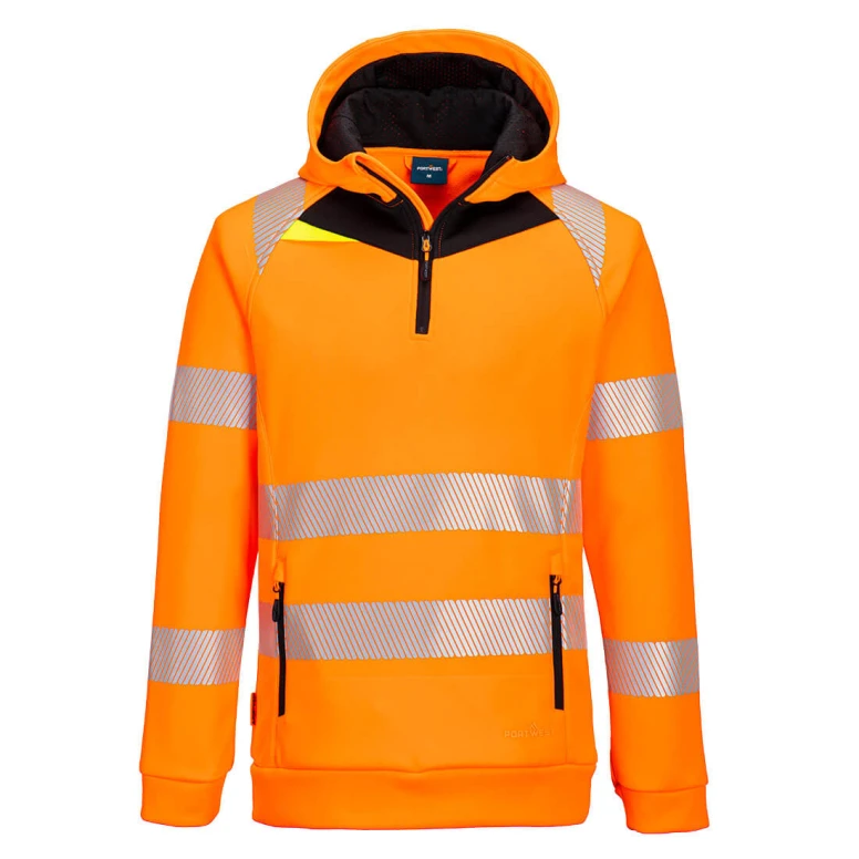 Sudadera de trabajo DX4 Alta Visibilidad con Capucha Cremallera media Portwest DX482