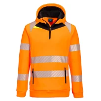 Sudadera de trabajo DX4 Alta Visibilidad con Capucha Cremallera media Portwest DX482