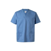 Blusa sanitaria de manga corta de trabajo Multibolsillos Velilla 589