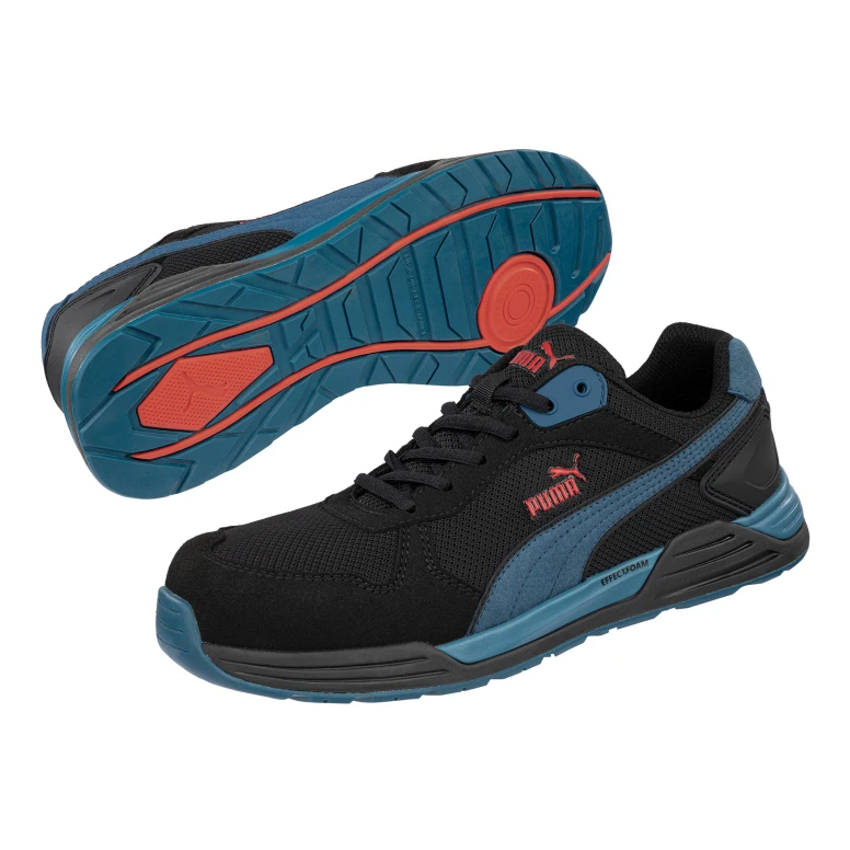 Zapatos de seguridad Puma Frontside Black/Blue Low S1P HRO ESD SRC 644660