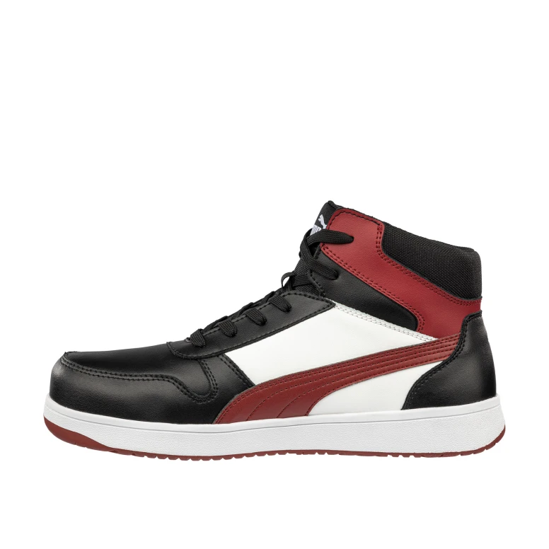 Zapatos de seguridad Puma Frontcourt Negro/Blanco/Rojo Mid S3 FO HRO ESD SRC 630050
