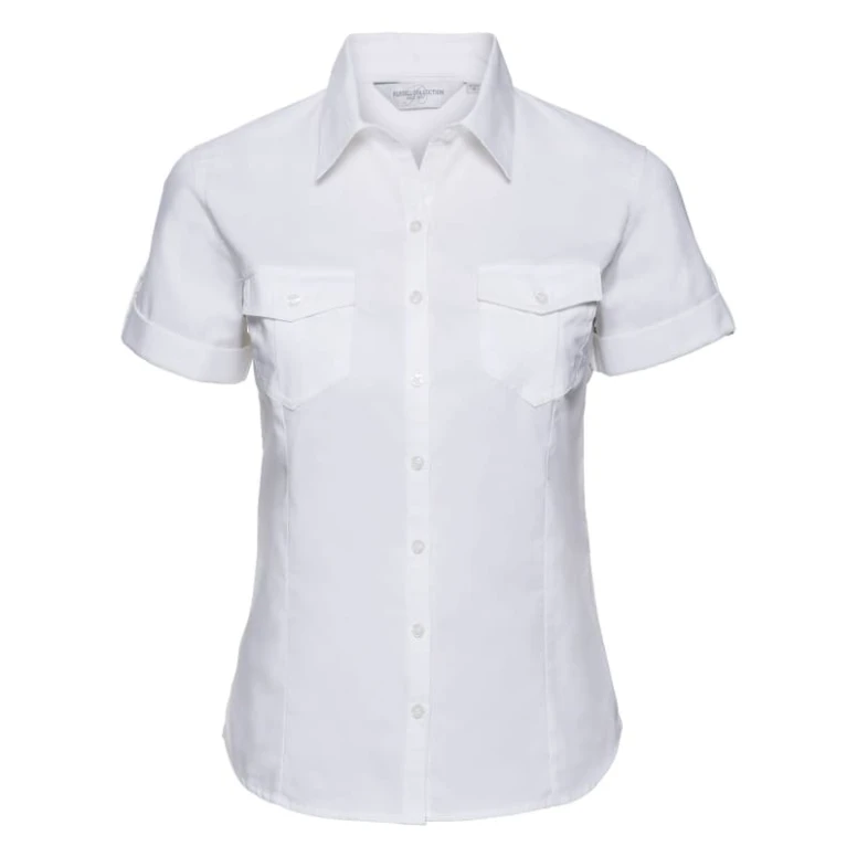 Camisa de trabajo de manga corta Mujer Enrollada Russell - JE919F