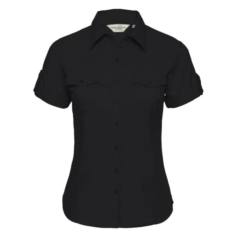 Camisa de trabajo de manga corta Mujer Enrollada Russell - JE919F