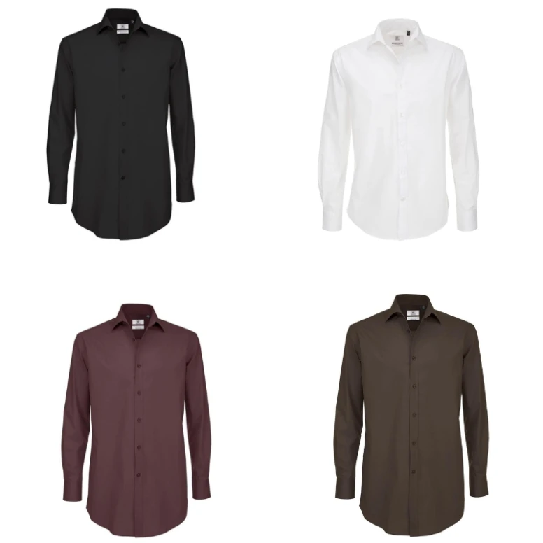 Camisa de trabajo Black Tie LSL de manga larga B&C Collection - BCSMP21