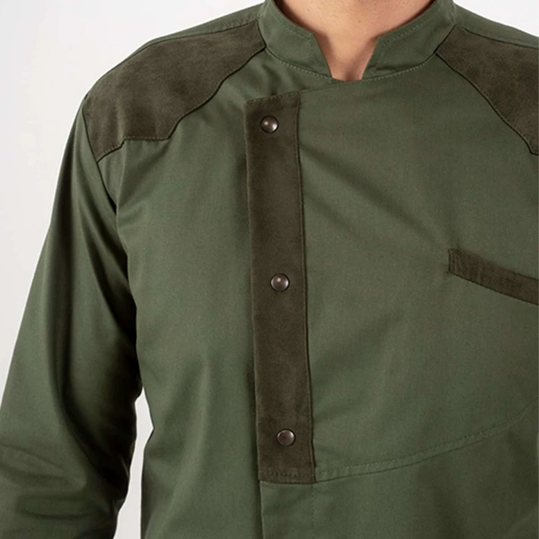 Liquidación total - Chaqueta de trabajo Cocinero Giblor's Goose 20P08G170 color Verde militar Talla XL