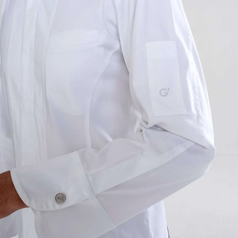 Liquidación total - Chaqueta Mao de trabajo Stretch Cocinero Giblor's Paul 20P08G165 color blanco Talla L